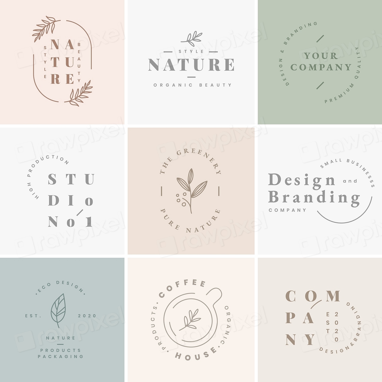 Floral brand and logo designs | Premium Vector - rawpixel