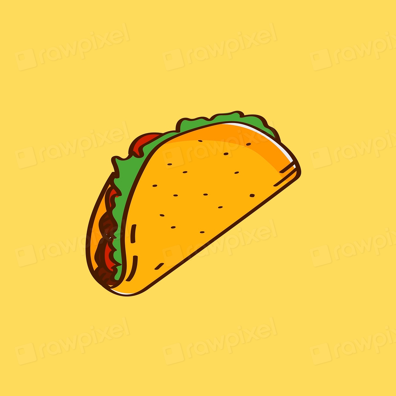 Hand drawn traditional taco Mexican Premium Vector rawpixel