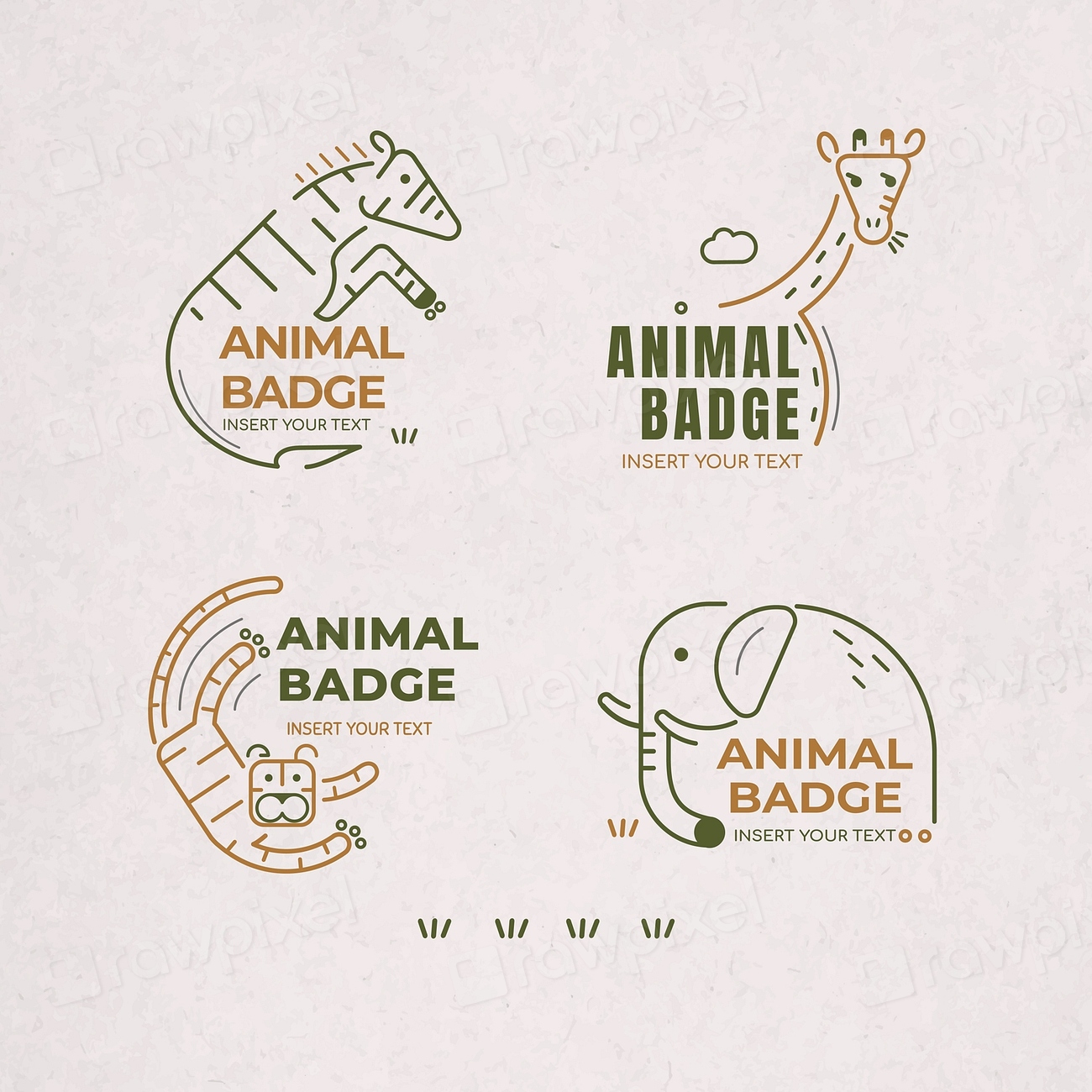 Animal badge design elements vector | Free Vector - rawpixel