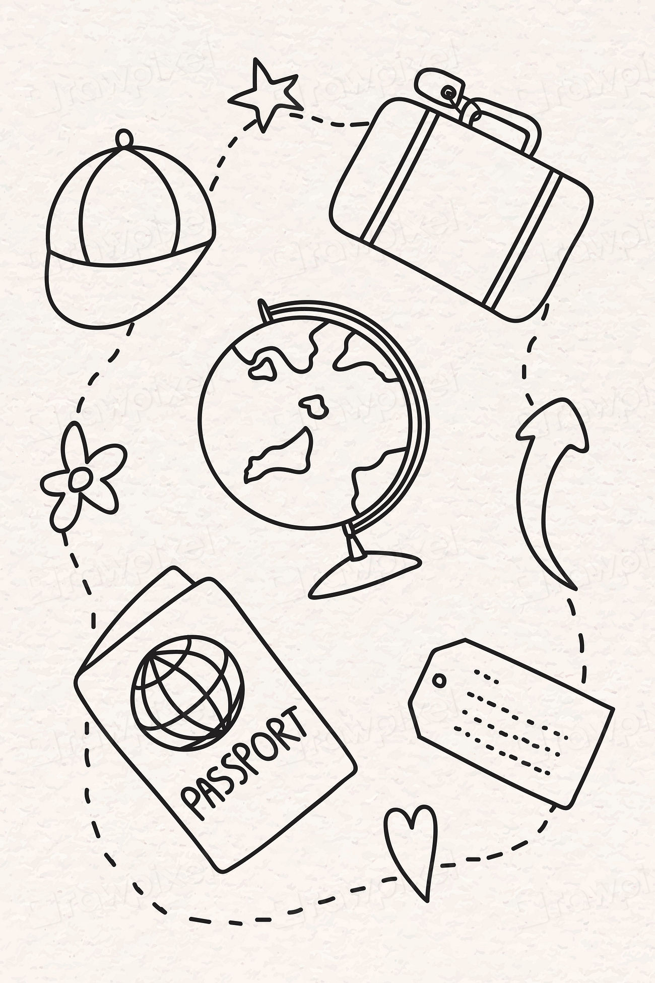 Hand drawn travel element vector | Premium Vector - rawpixel