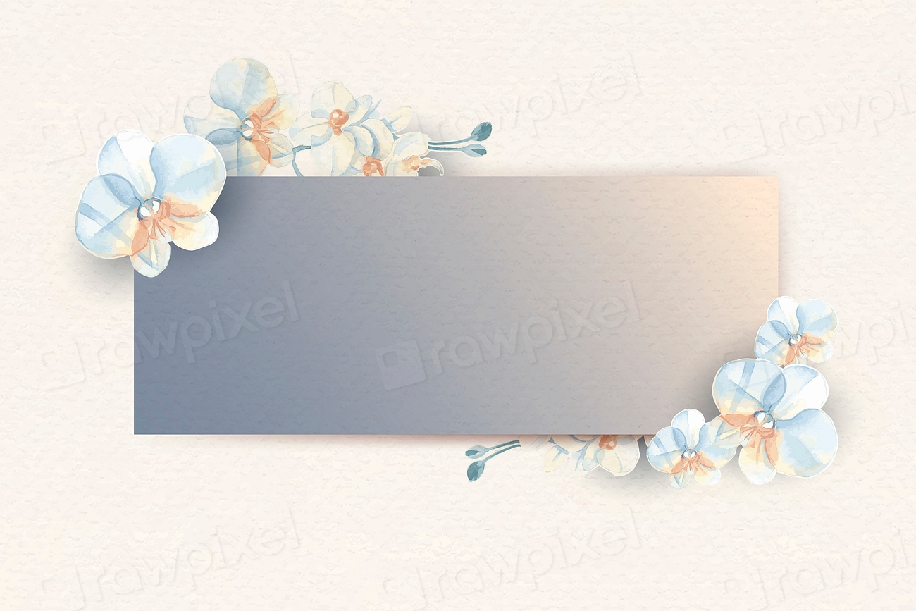 Rectangle blue flower frame vector | Premium Vector - rawpixel