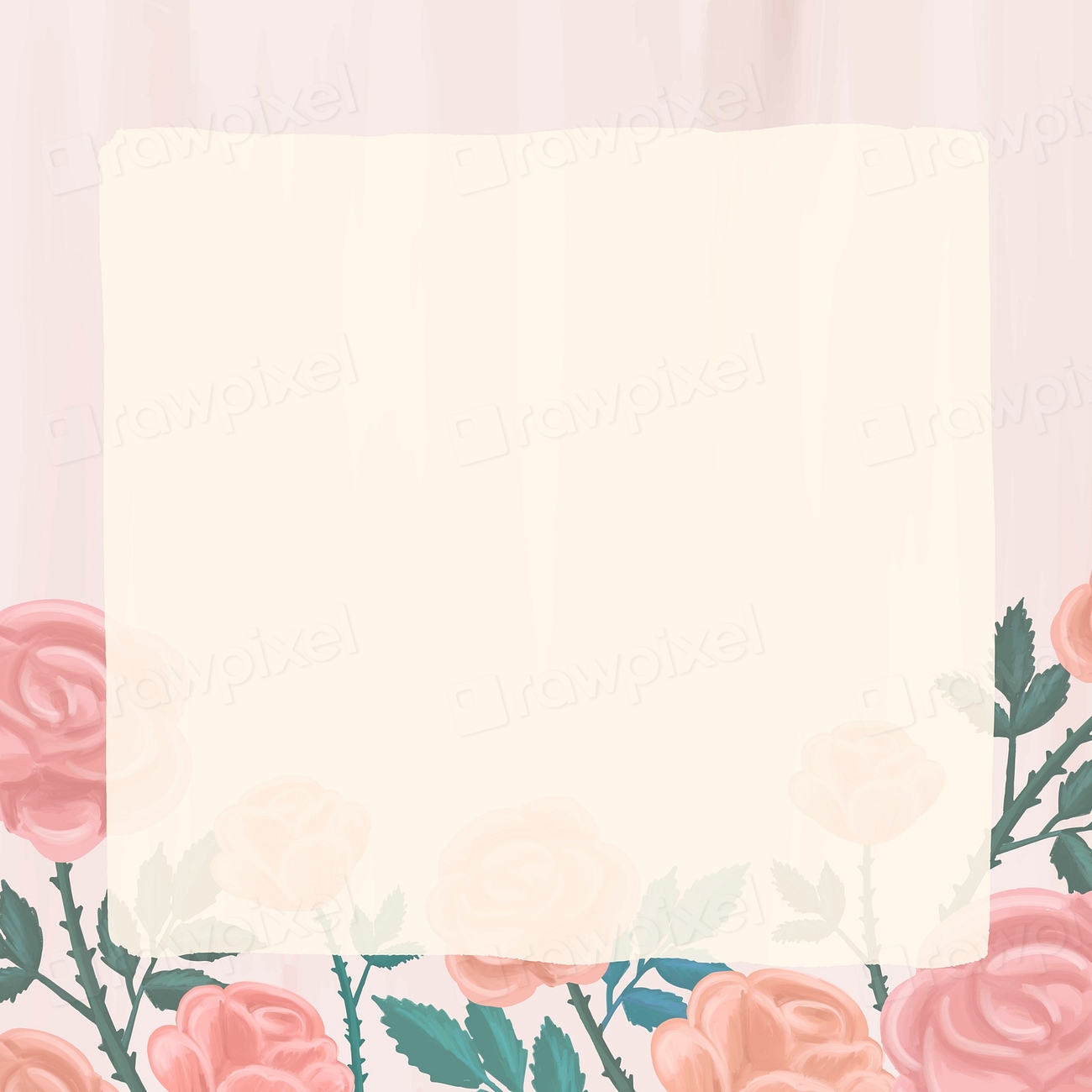 Rectangle rose frame vector | Premium Vector - rawpixel