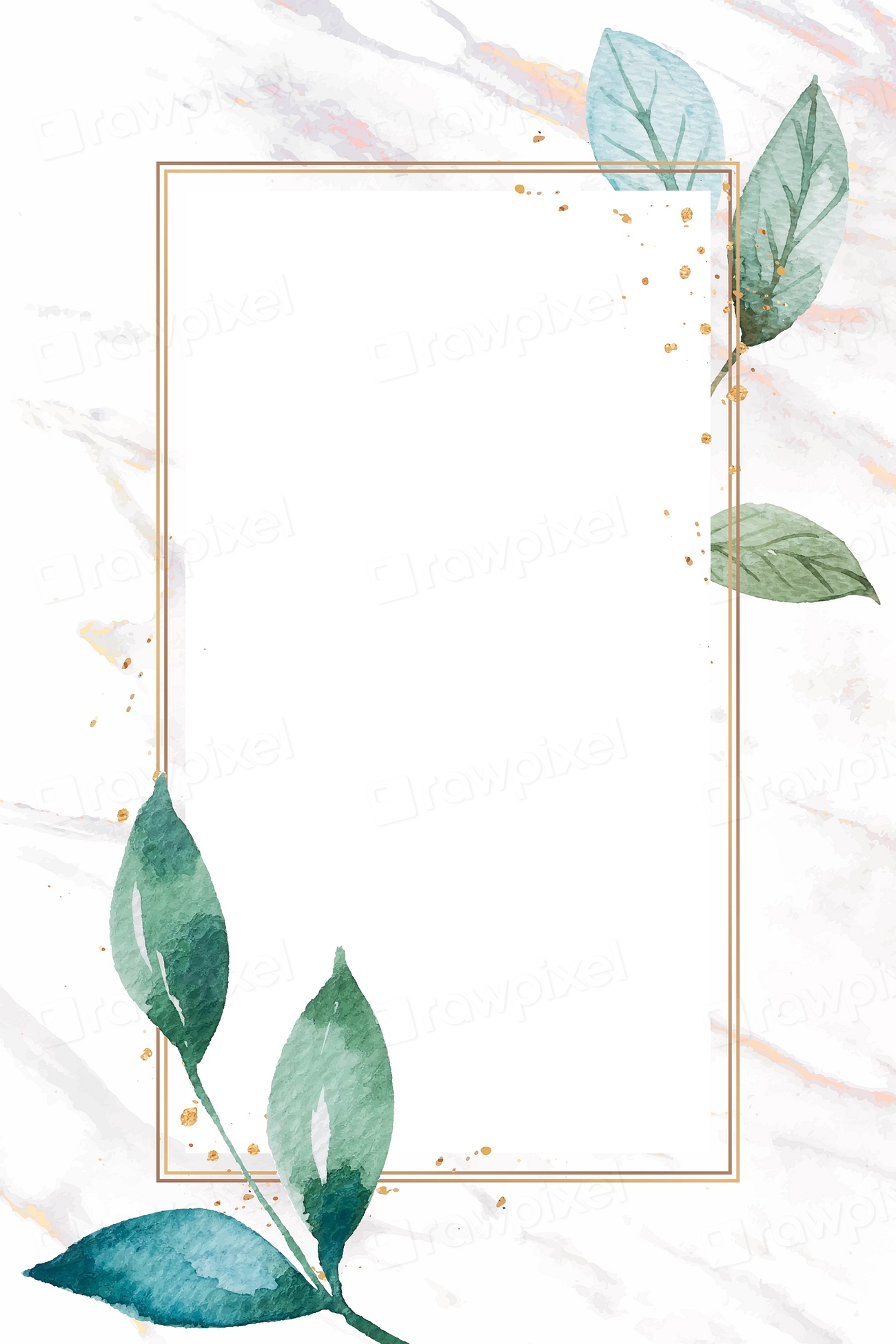 Leafy rectangle golden frame vector | Premium Vector - rawpixel