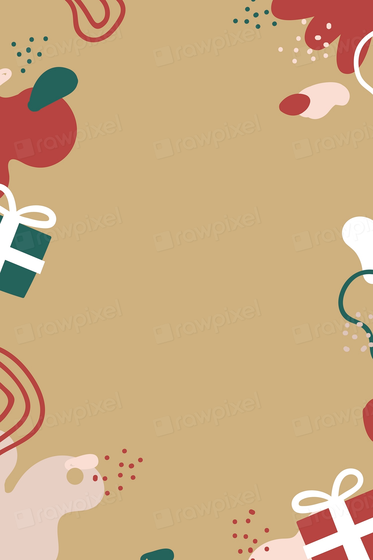 Christmas patterned on brown background | Premium Vector - rawpixel