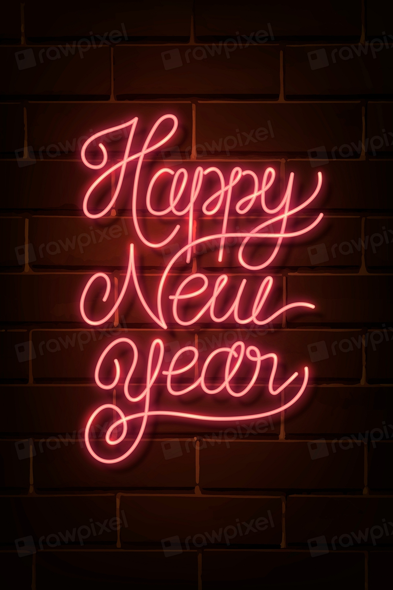 Neon bright happy new year | Premium Vector - rawpixel