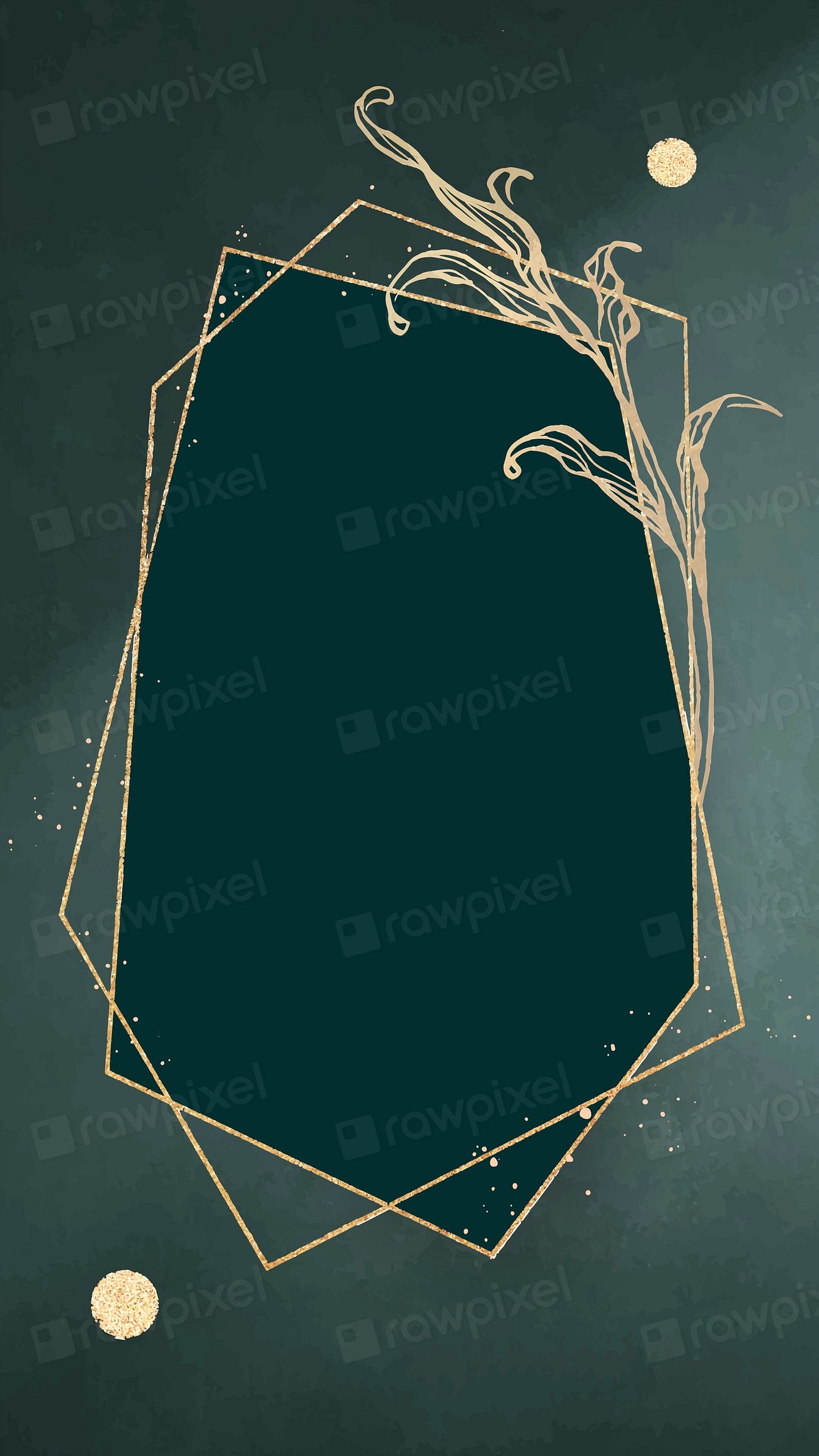 Gold frame leaves outline mobile | Premium Vector - rawpixel