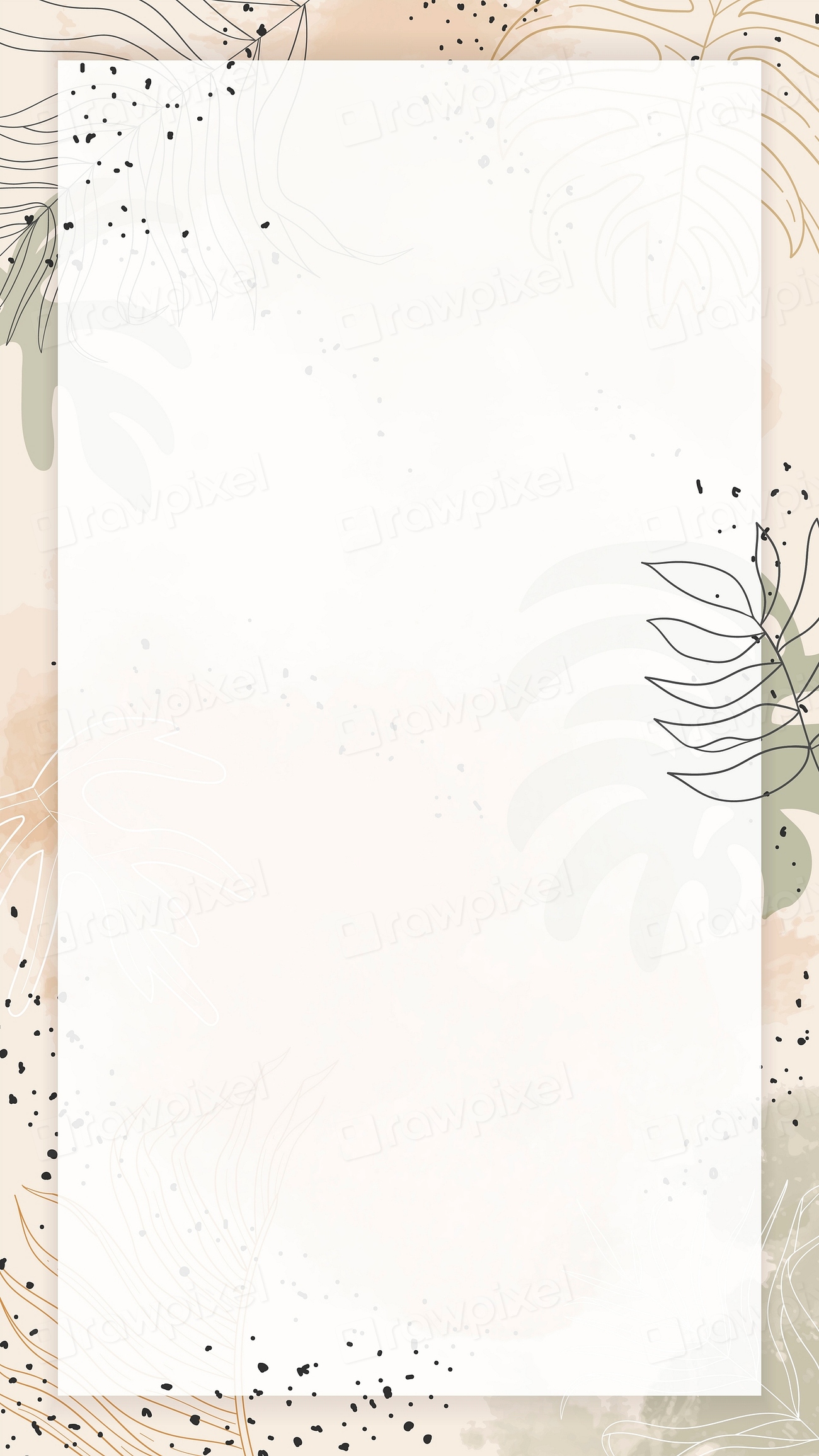 Beige rectangle watercolor frame mobile | Premium Vector - rawpixel