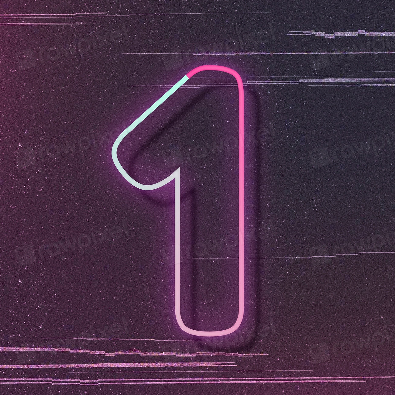 Pink neon glow number 1 | Premium Vector - rawpixel