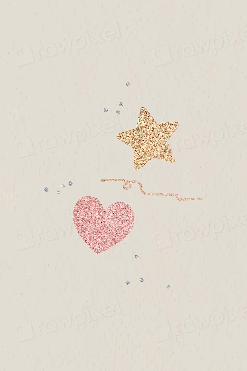 Glitter heart and star background Free Photo rawpixel