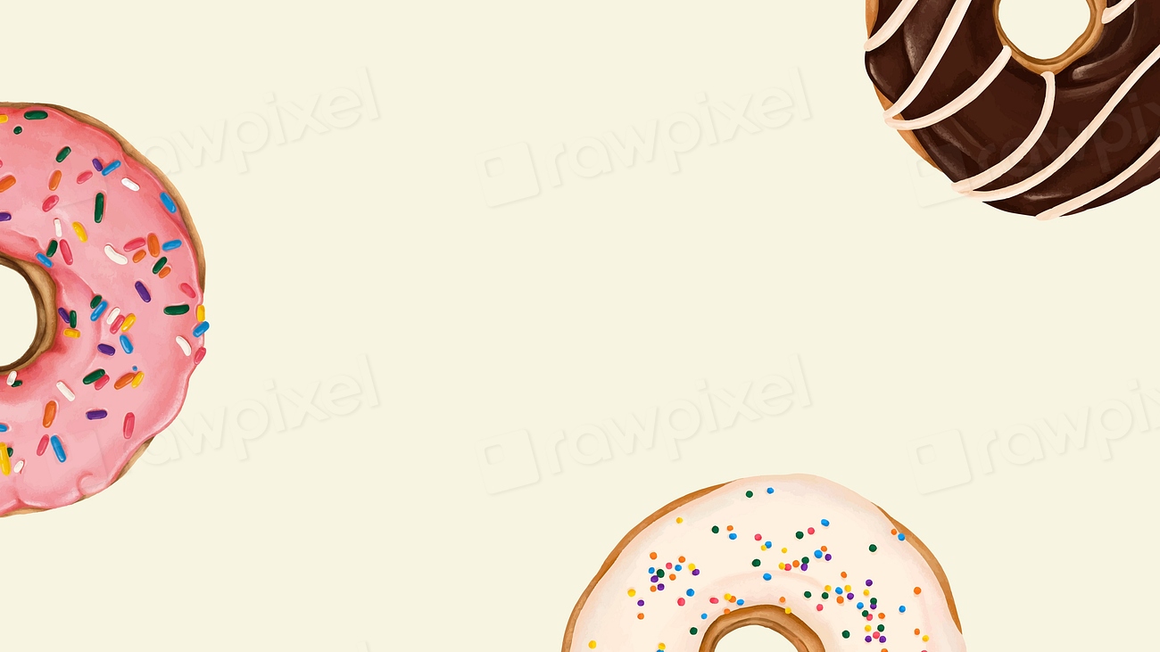 Doughnuts patterned beige background vector | Premium Vector - rawpixel