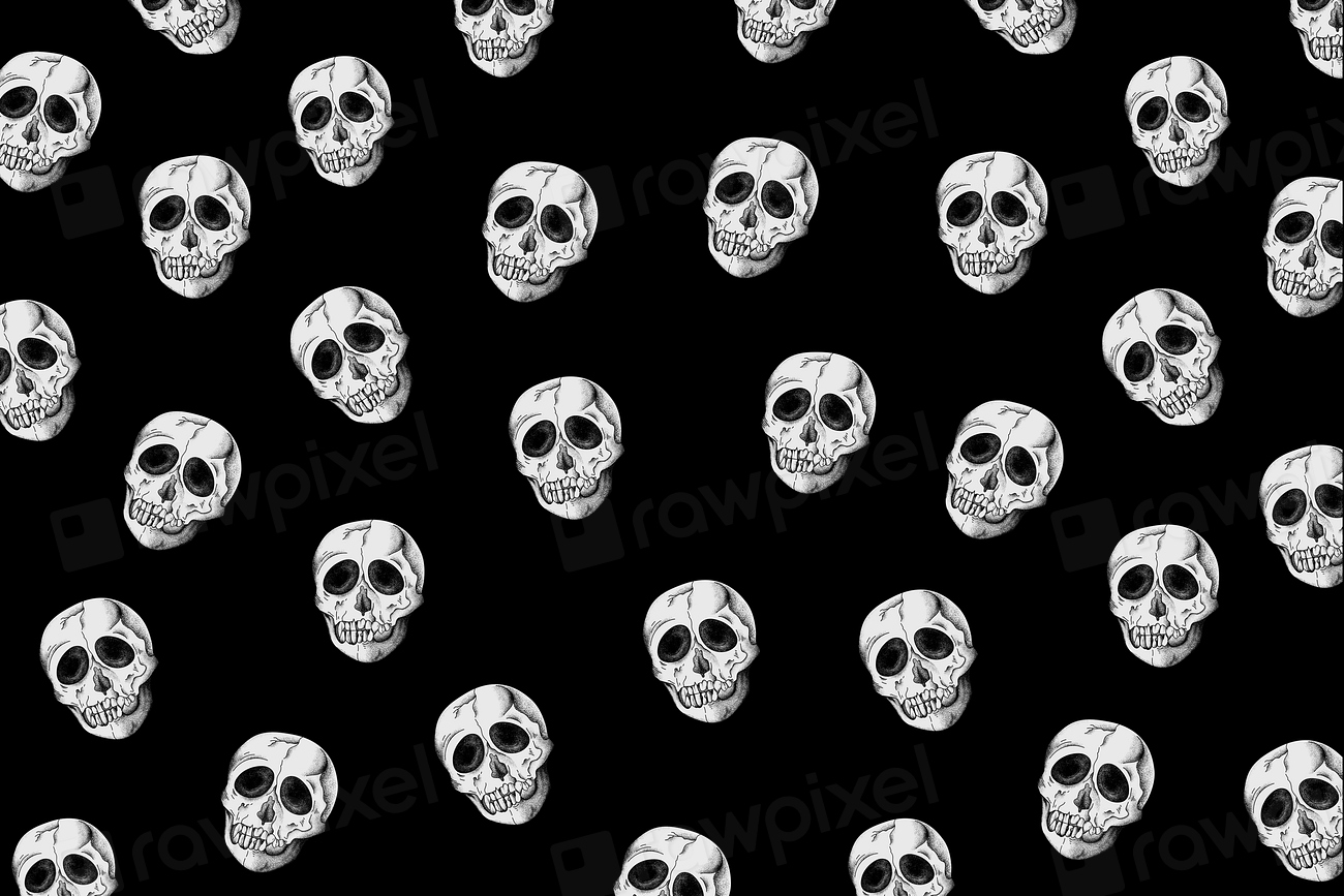 Vintage skull pattern black background | Premium Vector - rawpixel