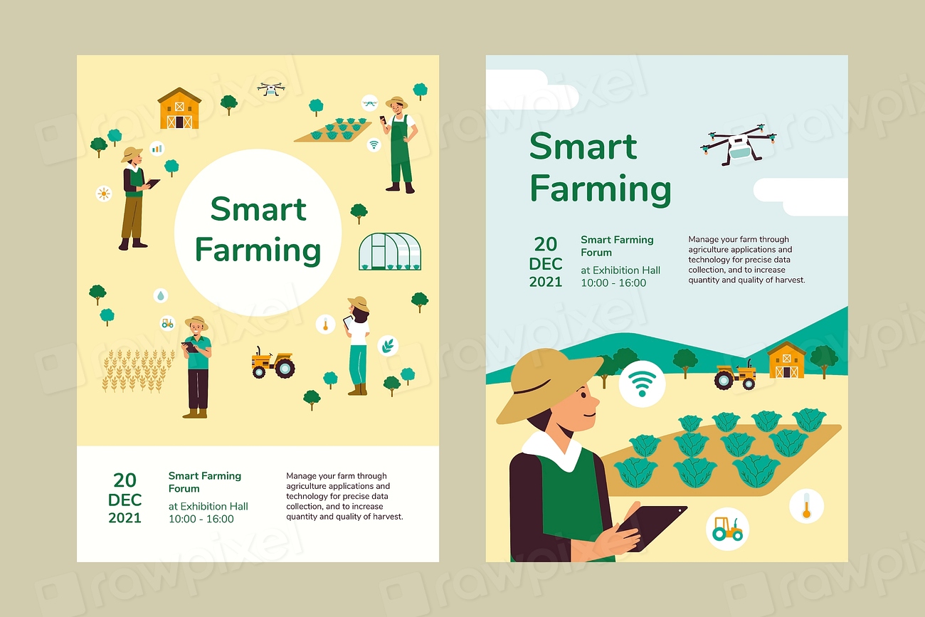 Smart farming event invitation vector | Premium Vector - rawpixel