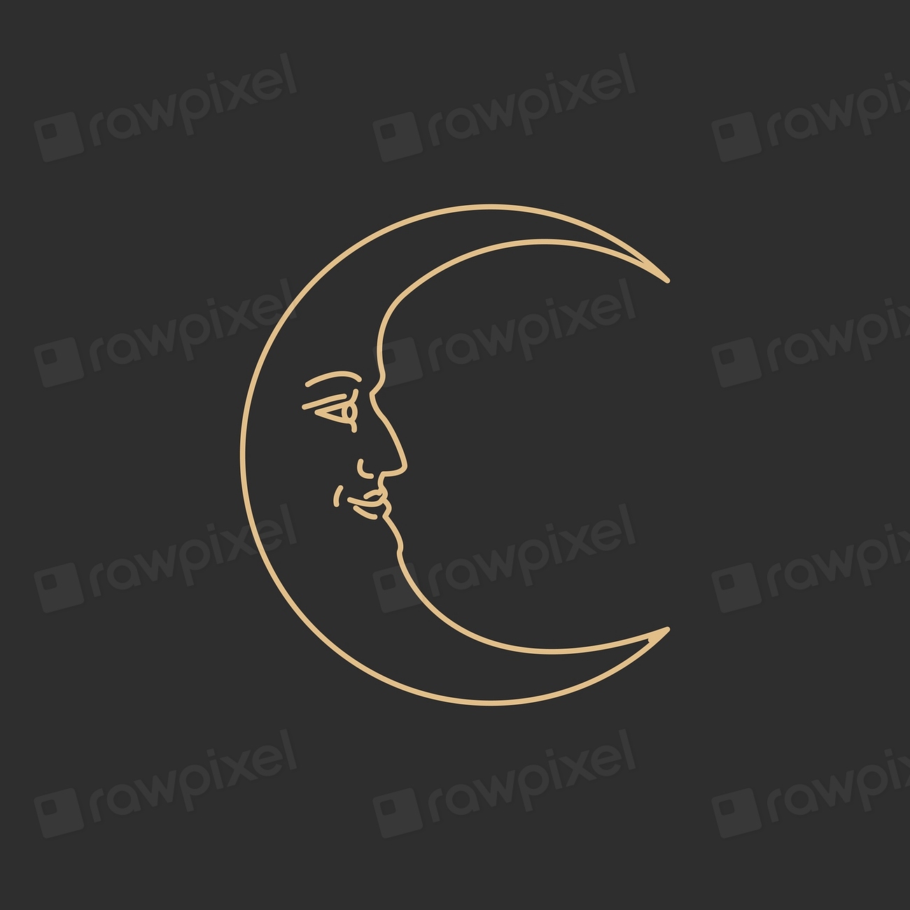 Crescent moon face vector celestial | Premium Vector - rawpixel