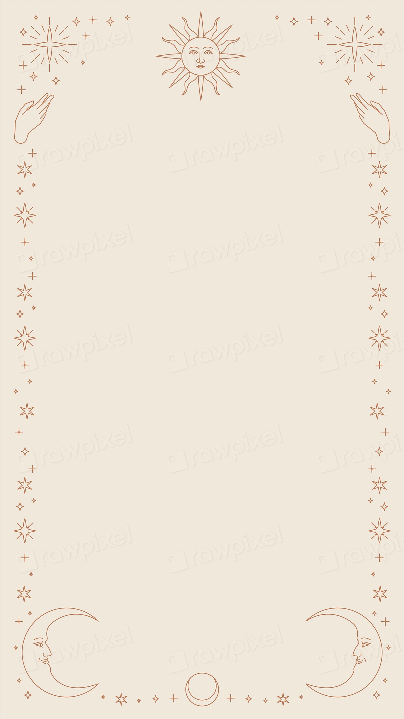 Gold Celestial Objects Vector Monoline 