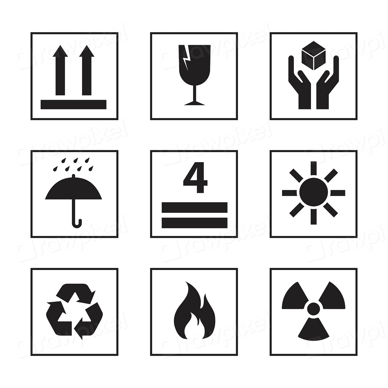 Illustration set package symbols vector | Premium Vector - rawpixel