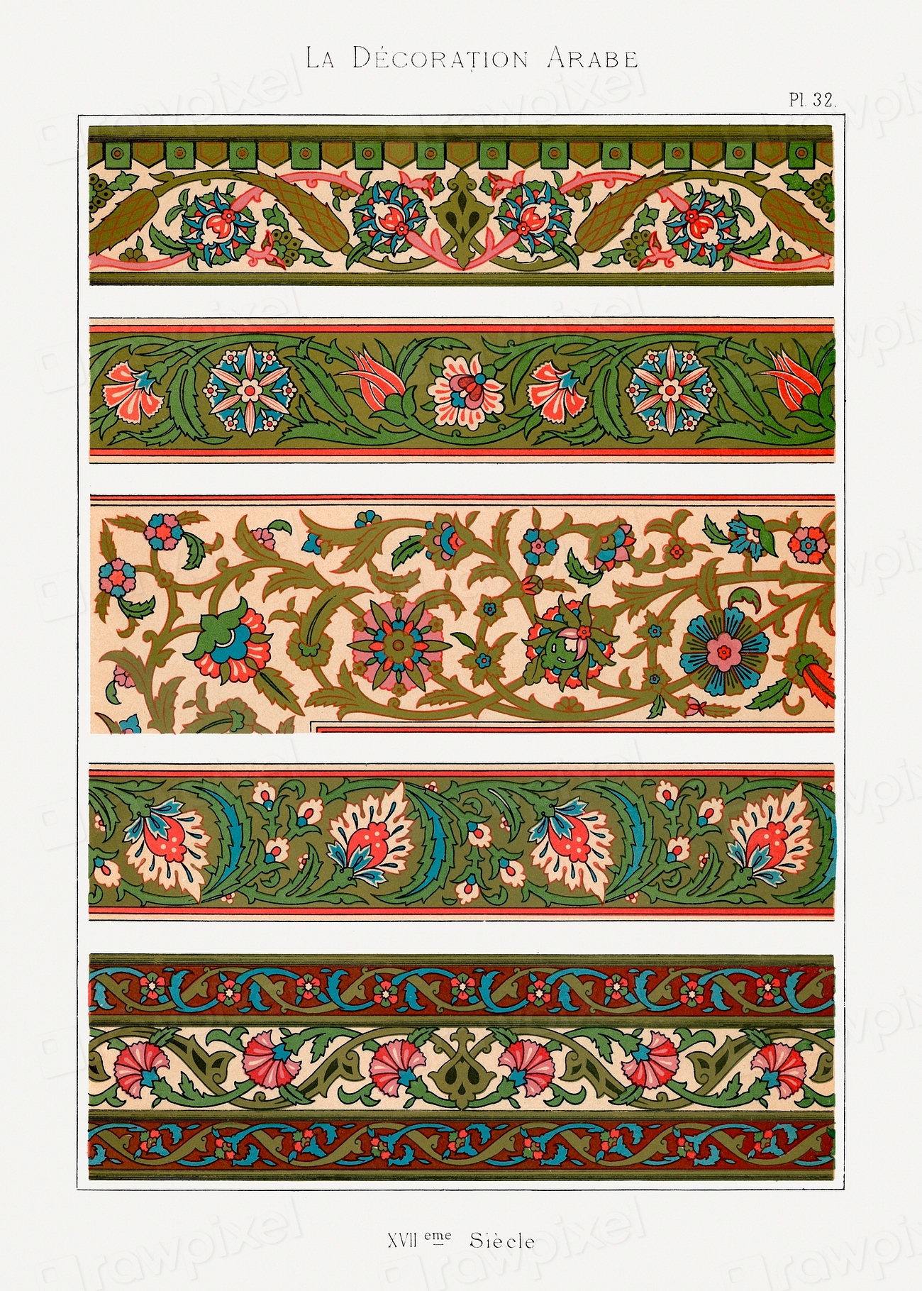 Arabic art pattern, Emile Prisses | Free Photo - rawpixel