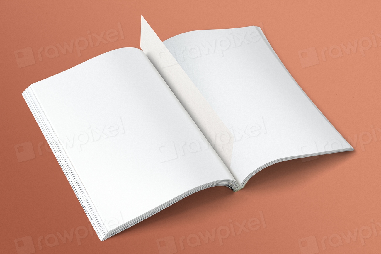 Open blank book on orange | Free Photo - rawpixel