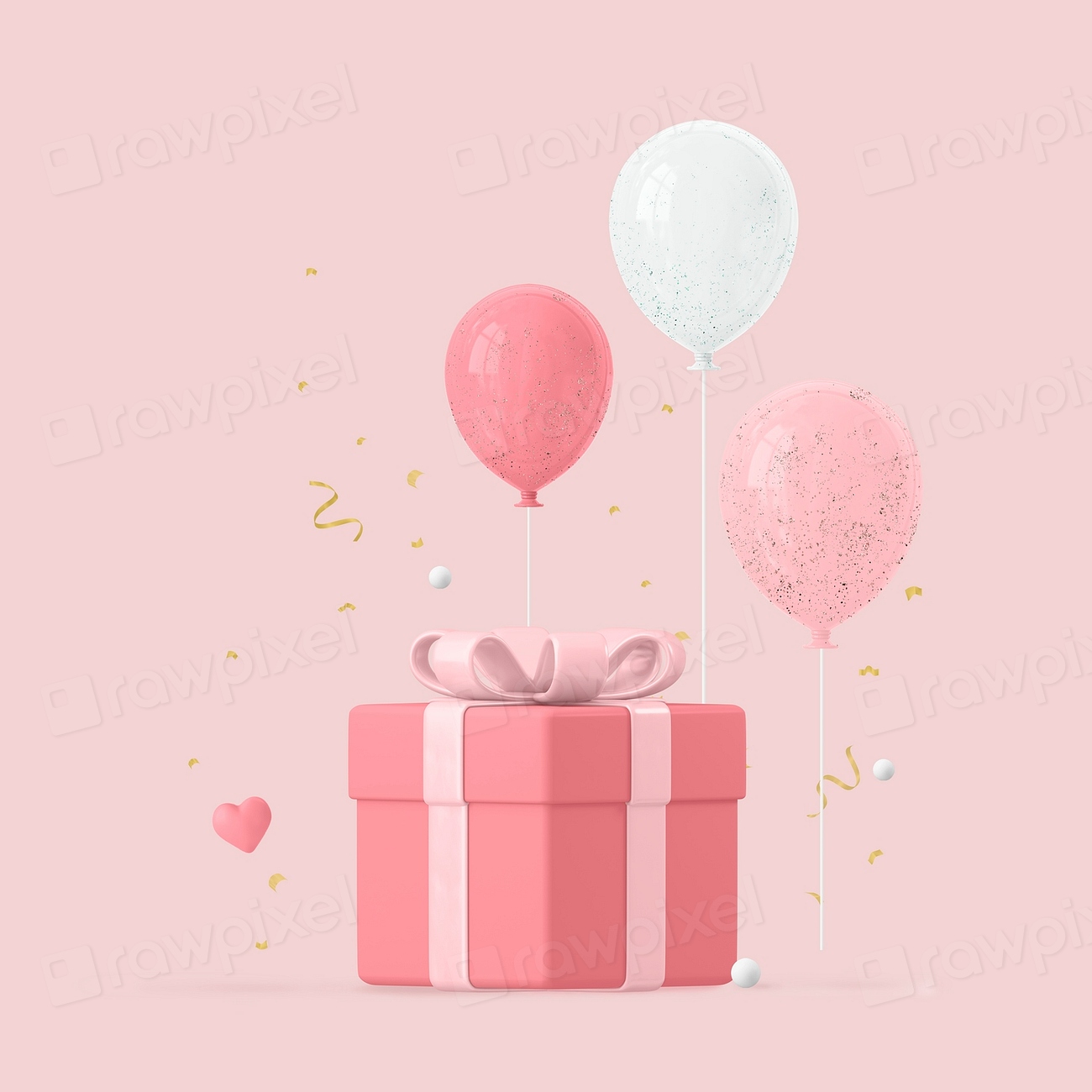 Pink gift box clipart, 3d | Free Photo Illustration - rawpixel