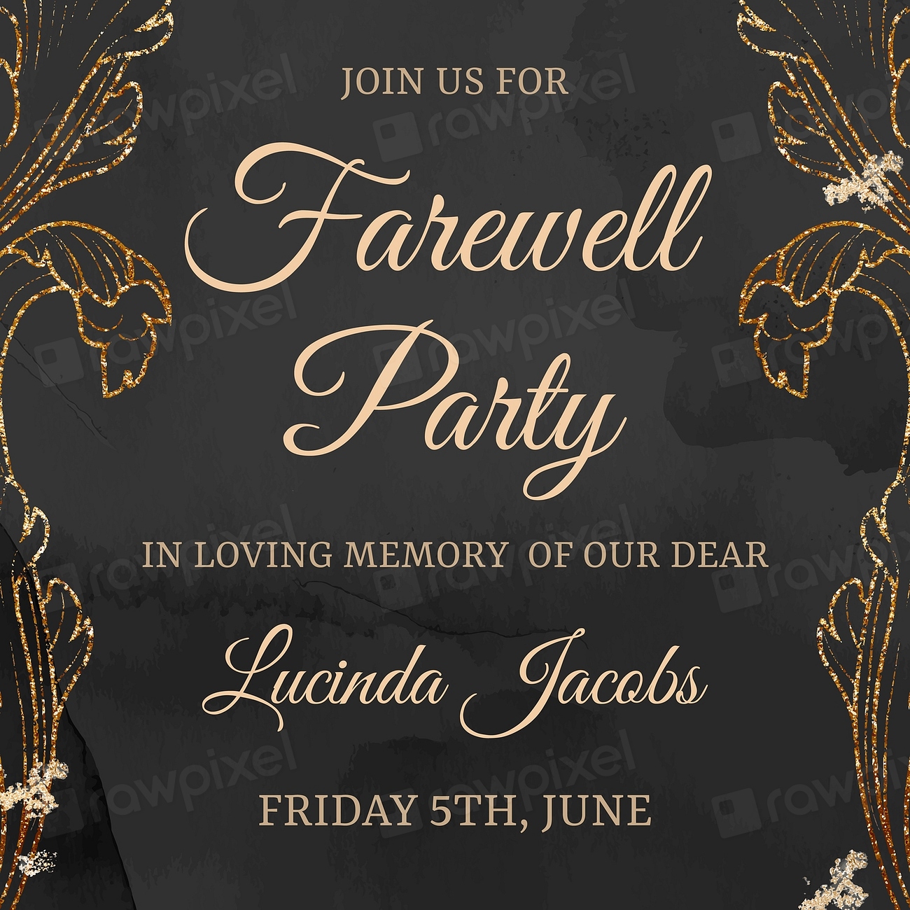 Farewell Party invitation template, aesthetic | Free Vector Template ...