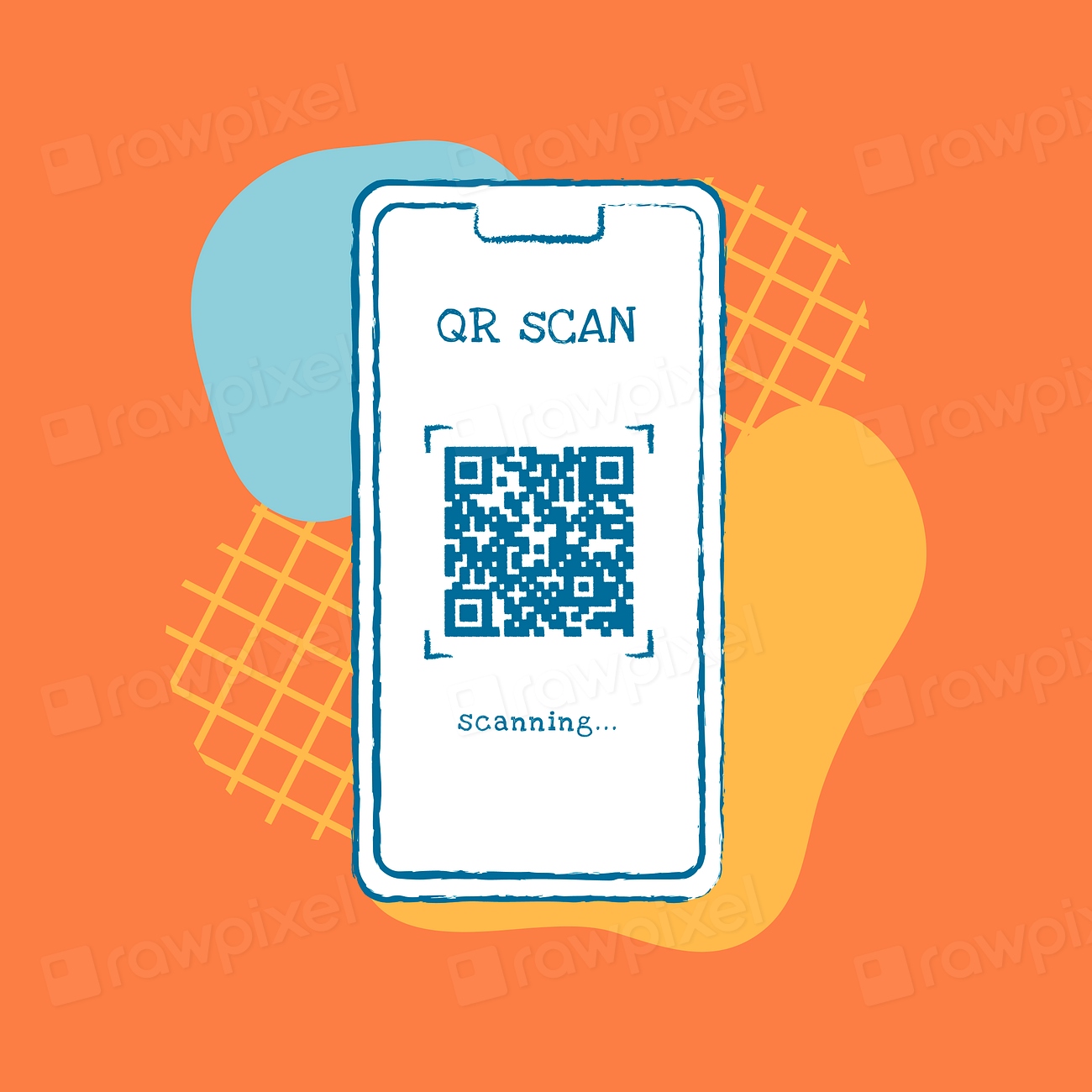 Phone qr code design element, | Free Vector Illustration - rawpixel