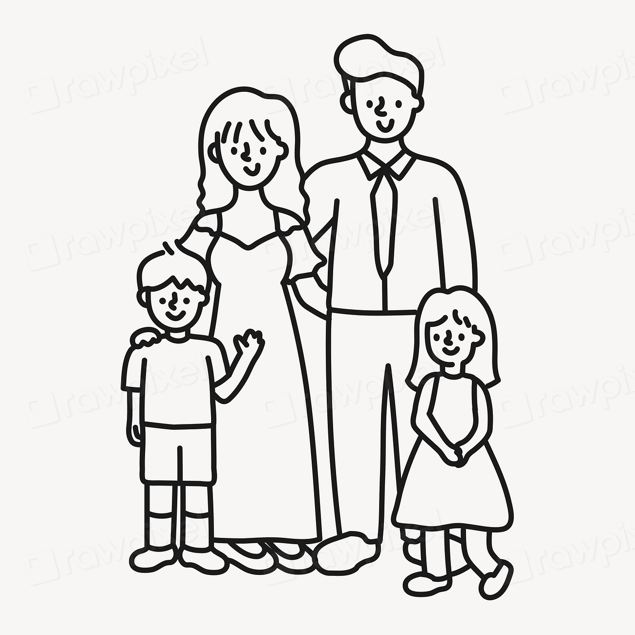 Nuclear family clipart, drawing design Free Photo Illustration rawpixel
