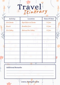 Travel itinerary template Premium Editable Template rawpixel
