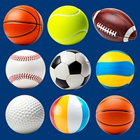 Various sports balls  set psd