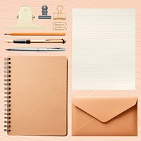 Elegant stationery for professional writing set psd