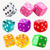 Colorful dice  variety set psd