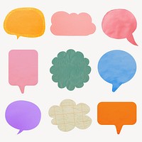 Colorful speech bubble  set psd