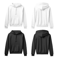 Blank hoodies front back view set psd