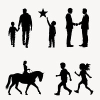 Silhouettes depicting various activities  set psd