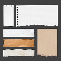 Torn paper textures  set psd