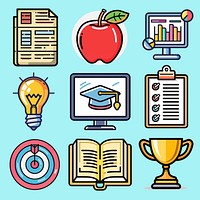 Educational icons for academic success  set psd