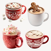 Festive hot chocolate mugs   set psd