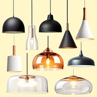 Modern pendant light fixtures  set psd