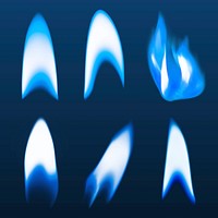 Blue flames  set psd