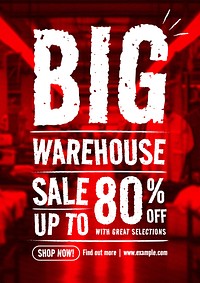 Big warehouse sale poster template