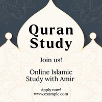 Quran study Instagram post template