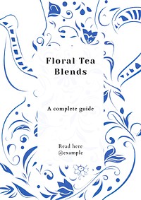Floral tea blends poster template