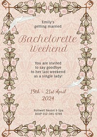 Bachelorette weekend poster template and design