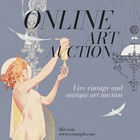 Online art auction Instagram post template