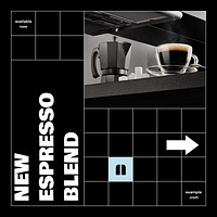 Espresso blend Instagram post template  