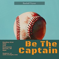 Baseball tryout Instagram post template