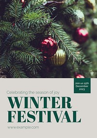 Winter festival poster template   & design