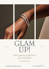 Glam up  poster template and design