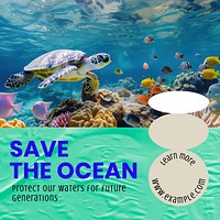 Save the ocean Facebook post template