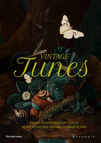 Vintage tune poster template and design