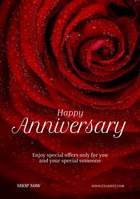 Happy anniversary poster template and design