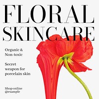 Floral skincare Instagram post template
